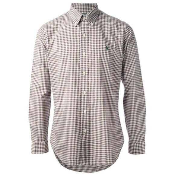Ralph Lauren Brown & White Checkered Button-Down Shirt - Picture 14 of 15